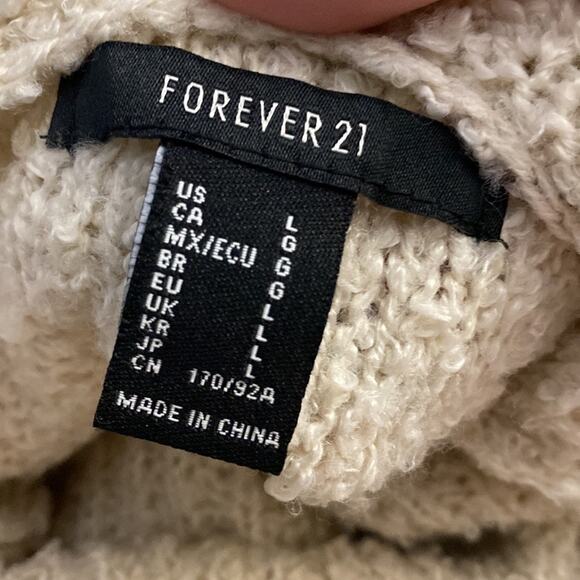 Cream turtleneck oversized sweater Forever 21 large - Picture 6 of 7